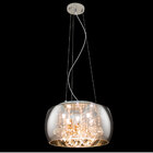 Lustre Pendente Cristais Legítimos sidney Cuba Cromada 40cm S