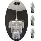 Lustre Pendente Cristal Acrílico Alto Brilho + Lâmpadas Acl18