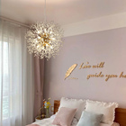 Lustre Pendente Cristal Dente De Leão 50cm Dourado Moderno Re