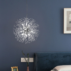 Lustre Pendente Cristal Flor Dente De Leão Redondo Cromado 50