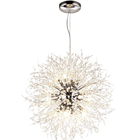 Lustre Pendente Cristal Flor Dente De Leão Redondo Cromado 50