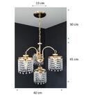 Lustre Pendente Cristal Legítimo 3 Braços + Lâmpada Acl95