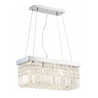 Lustre Pendente Cristal Legítimo Delicado Luxo Retangular com