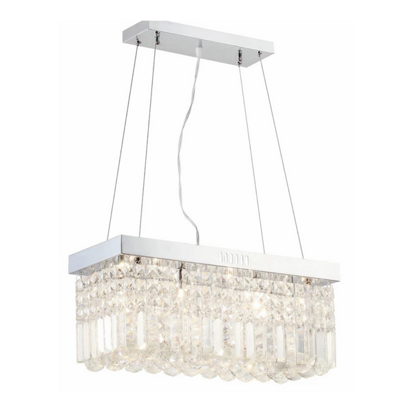 Lustre Pendente Cristal Legítimo Delicado Luxo Retangular com