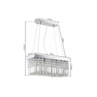 Lustre Pendente Cristal Legítimo Delicado Luxo Retangular com