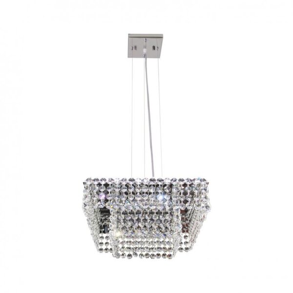 Lustre Pendente Cristal Quadrado 35x35x11cm 8 Luzes G9 Milano