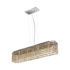 Lustre Pendente Cristal Retangular 60x11,5x13cm 4 Lâmpadas G9