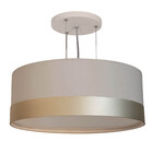 Lustre Pendente Cúpula Cinza Com Detalhe Bronze 40x15