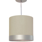 Lustre Pendente Cúpula Cinza Com Detalhe Prata 25x25