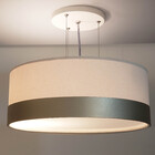 Lustre Pendente Cúpula Preto Com Detalhe Bronze 40x15