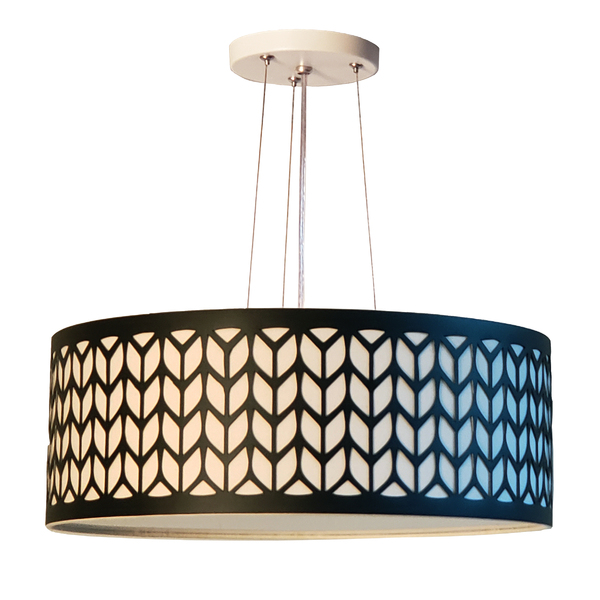 Lustre Pendente Cúpula Recorte  Preto  40x15 2e27 Bivolt