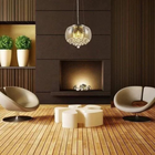 Lustre Pendente Cúpula Vidro Âmbar e Cristal Transparente Del