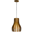 Lustre Pendente De Bancada Curvo Na Madeira Imbuia 35x24 Cm