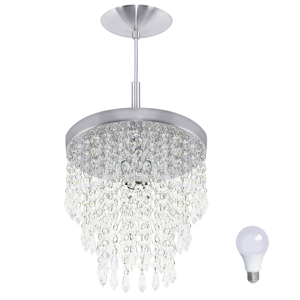 Lustre Pendente De Cristal Acrílico Manucrillic Com Lâmpada