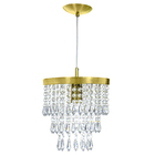 Lustre Pendente De Cristal Acrílico Manucrillic Dourado