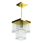 Lustre Pendente De Cristal Acrílico Marrycrilic Dourado