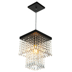 Lustre Pendente De Cristal Acrílico Marrycrilic Preto