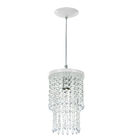 Lustre Pendente De Cristal Acrilico Spark Redondo Branco