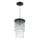 Lustre Pendente De Cristal Acrilico Spark Redondo Preto