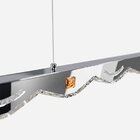 Lustre Pendente De Cristal Com Led Áquila Ii Cinza/prata