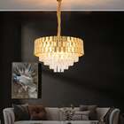 Lustre Pendente De Cristal Dourado 50cm Redondo Cristal K9