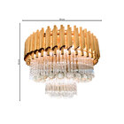 Lustre Pendente De Cristal K9 Dourado 50cm Redondo