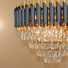 Lustre Pendente De Cristal Preto 50cm Redondo