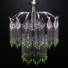 Lustre\pendente De Cristal Vidro Com Detalhes Verde