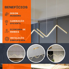 Lustre Pendente De Led Wave 2 Em 1 Luxo Moderno Bivolt Gold