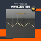Lustre Pendente De Led Wave 2 Em 1 Luxo Moderno Bivolt Gold