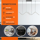 Lustre Pendente De Led Wave 2 Em 1 Luxo Moderno Bivolt Preto