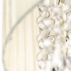 Lustre Pendente De Organza E Cristal Acrílico Manucrillic Bege