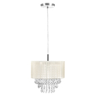 Lustre Pendente De Organza E Cristal Acrílico Manucrillic Bege