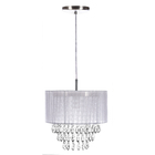 Lustre Pendente De Organza E Cristal Acrílico Manucrillic Pr