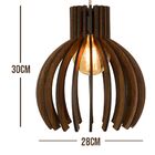 Lustre Pendente De Rústico 30cm Modelo Goytacazes Imbuia