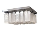 Lustre Pendente De Selenita Natural Para Sala + Lâmpadas Gu9