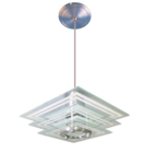 Lustre Pendente De Teto - Quadrado Branco - 3 Vidros - Para S