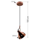 Lustre Pendente De Vidro Fareto Cobre Startec - Bivolt