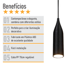 Lustre Pendente Decorativo Design 3d - Abs174 - Preto