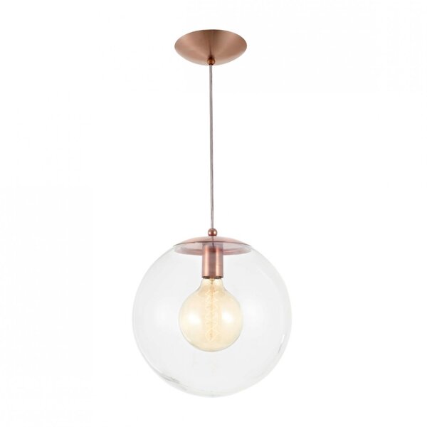Lustre Pendente Decorativo Esphera Diâmetro 35cm Cobre Made T