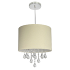 Lustre Pendente Denise De Cristal Acrílico - Cúpula 30 Bege