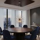 Lustre Pendente Dente De Leão Cristais Cromado Redondo 6g9 45