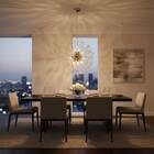 Lustre Pendente Dente De Leão Cristais Dourado Redondo 6g9 45