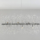 Lustre Pendente Dente De Leão Cromado Retangular Cristais 9e1