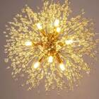 Lustre Pendente Dente De Leão Rose Gold Redondo Cristais 8e14