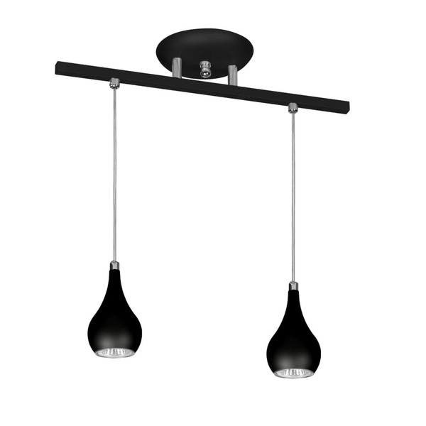 Lustre Pendente Design 5512 2 Lâmpadas Gu10 Preta