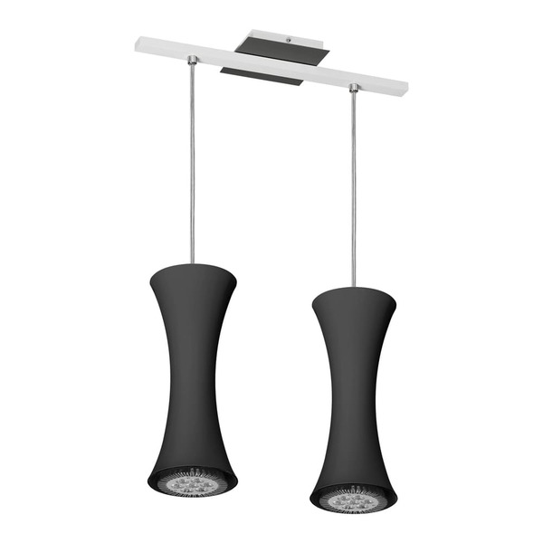Lustre Pendente Design 7922 2 Lâmpadas Gu10 Preta