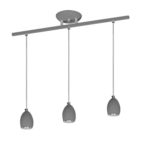 Lustre Pendente Design Zo 07 3 Lâmpadas Gu10 Prata