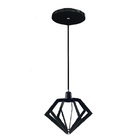 Lustre Pendente - Diamante Acrílico Preto - Todos Os Ambientes