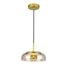 Lustre Pendente Disko Dourado E Âmbar Ø23x10cm Led 8w Branco